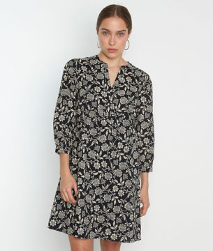 Picture of CALYPSO PRINTED BLACK COTTON SHORT DRESS